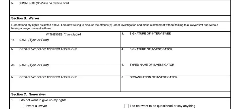DA Form 3881 - Rights Warning Procedure - Fill Out PDF