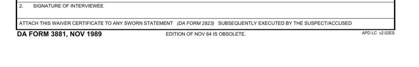 DA Form 3881 - Rights Warning Procedure - Fill Out PDF