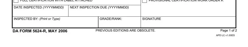 Filling in part 3 in Da Form 5624 R