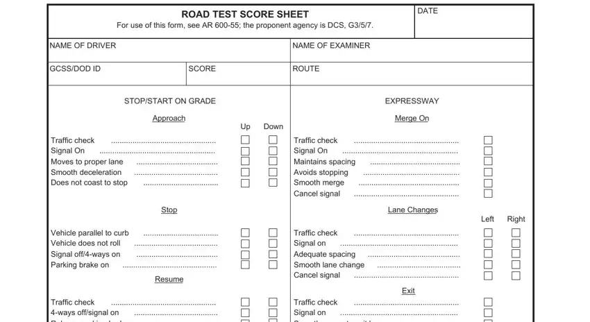 DA Form 6125 ≡ Fill Out Road Test Score Sheet