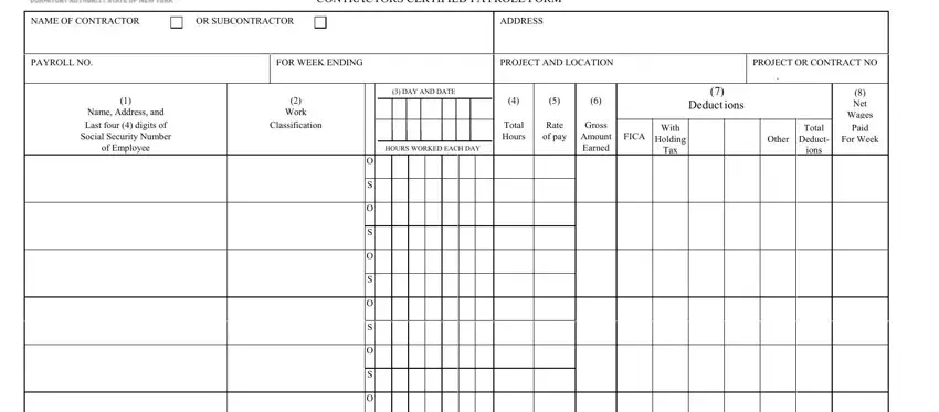 Stage 1 of completing the DASNY payroll form online