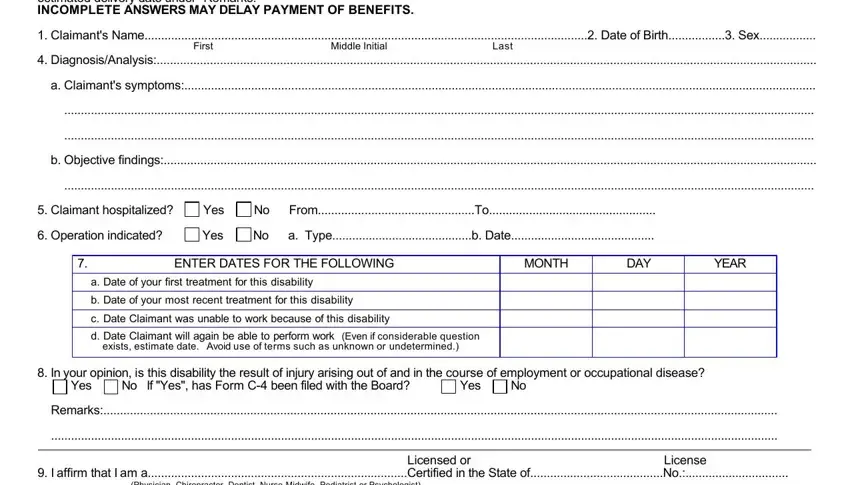 Step # 4 in filling out form db 300 ny state disability application