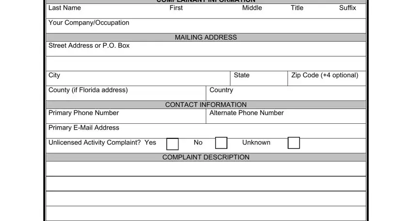 Dbpr Complaint Form ≡ Fill Out Printable PDF Forms Online