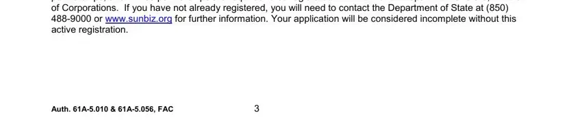 Completing part 5 in florida liquor license application