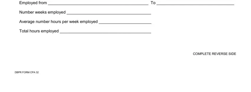 Entering applicant details in Section A of the DBPR CPA 32