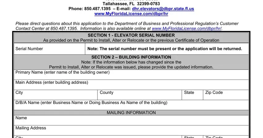 Filling in part 1 of myfloridalicence
