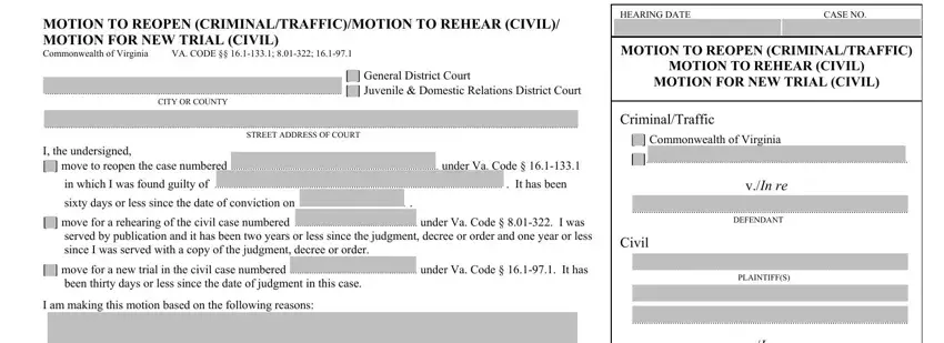 The way to complete va motion civil stage 1