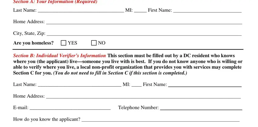 proof of dc residency form completion process outlined (stage 1)