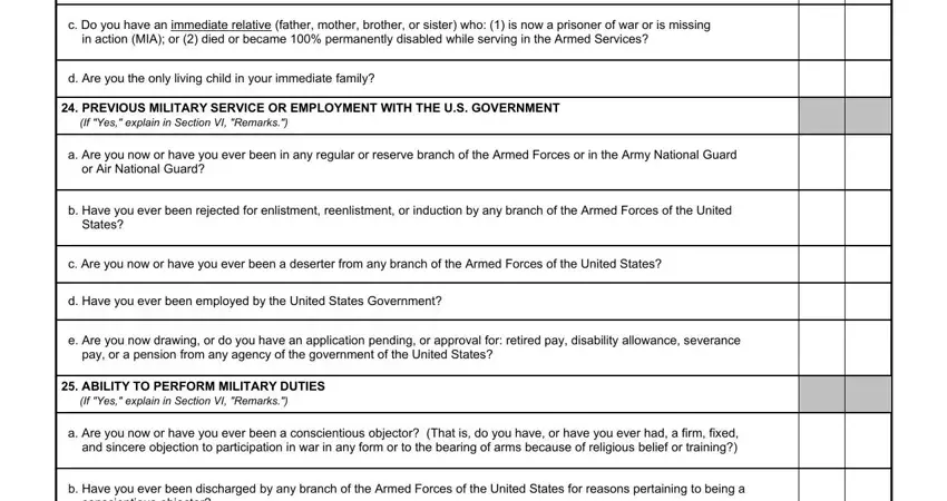 Completing section 4 in dd 1966 form