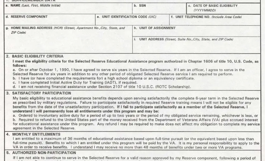 Completing part 1 of notice eligibility basic form