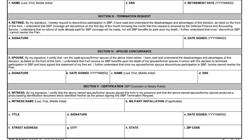 The best way to fill in dd 2656 2 form stage 2
