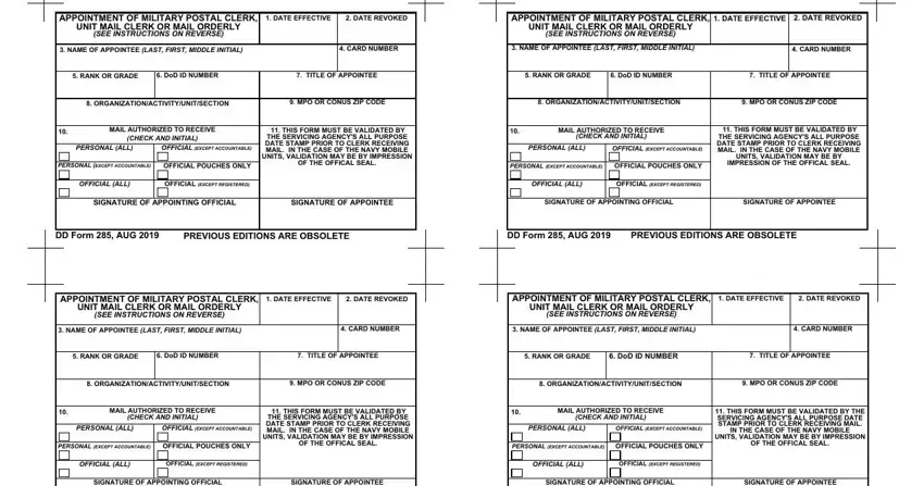 Stage number 1 for submitting dd 285 military form