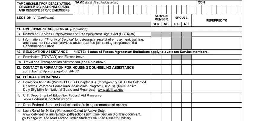 YES, SECTION IV Continued, and DEMOBILIZING NATIONAL GUARD AND of tap demobilizing download