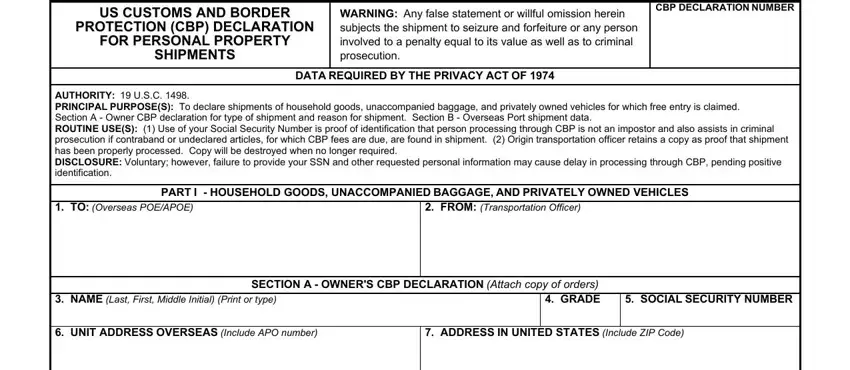 Filling out segment 1 in dd 1252 property