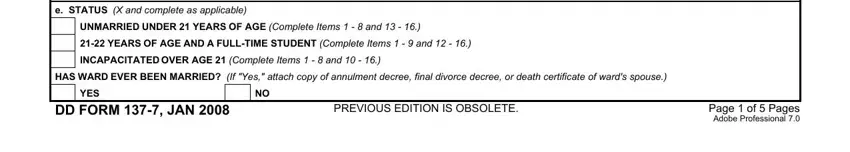 Part # 3 of filling in dd137 7