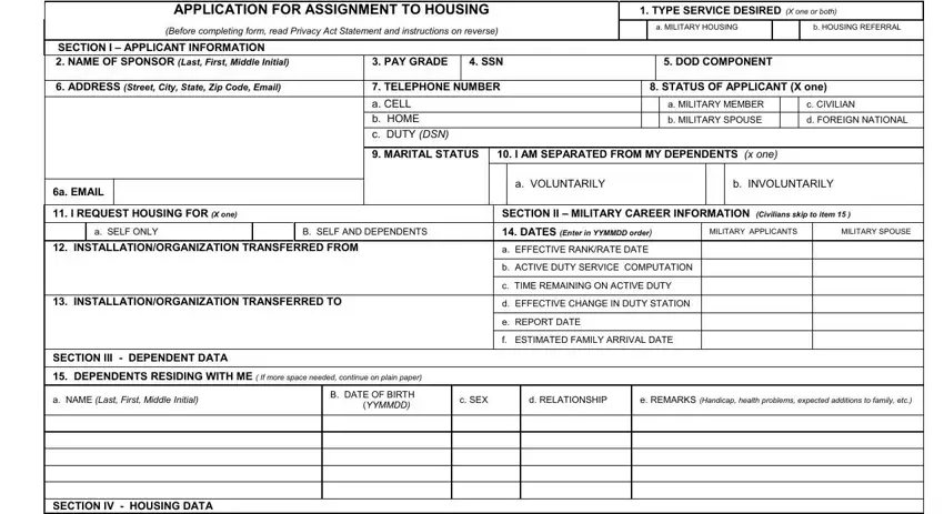 Part # 1 in completing af form dd 1746