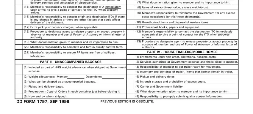 Part # 2 of filling out dd 1797