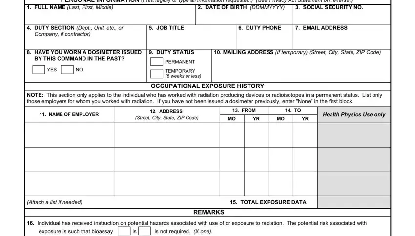 Step 1 of completing DD Form 1952 personal information