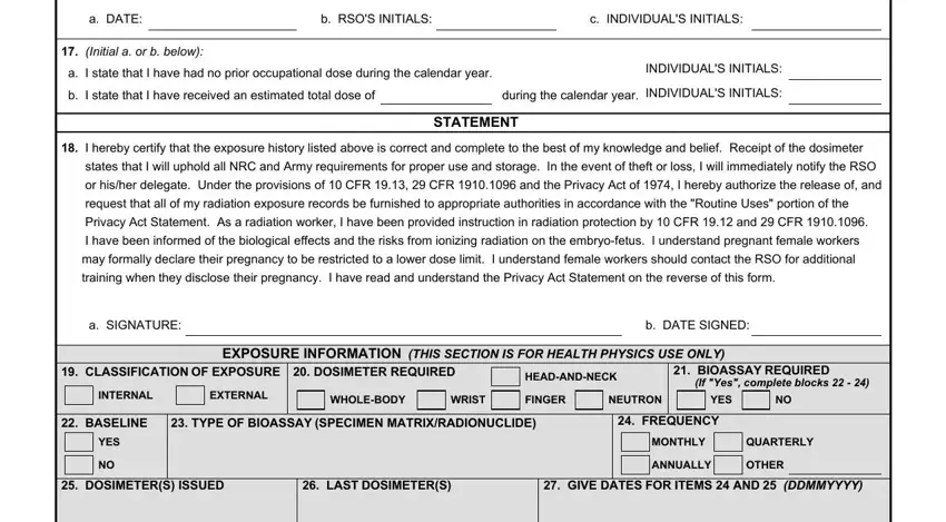Step 2 of completing DD Form 1952 compliance statement
