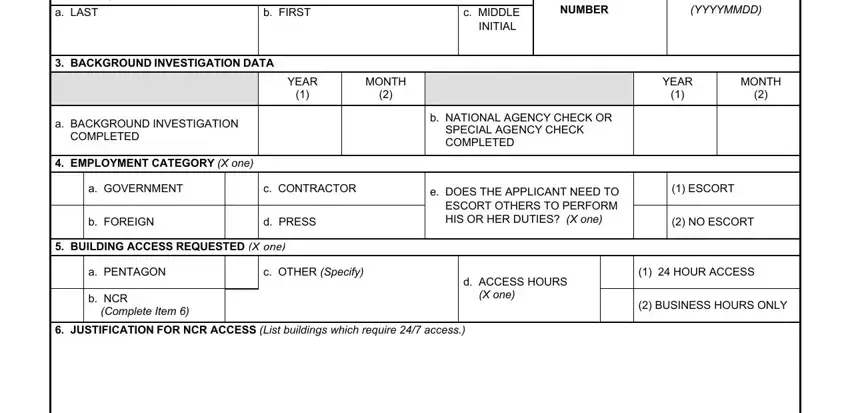 Completing section 1 of form 2249 dod