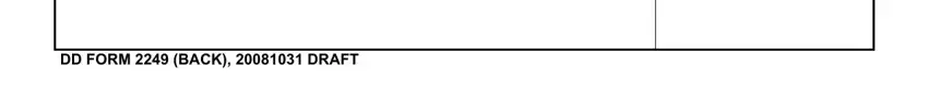 Step no. 5 in filling in form 2249 dod