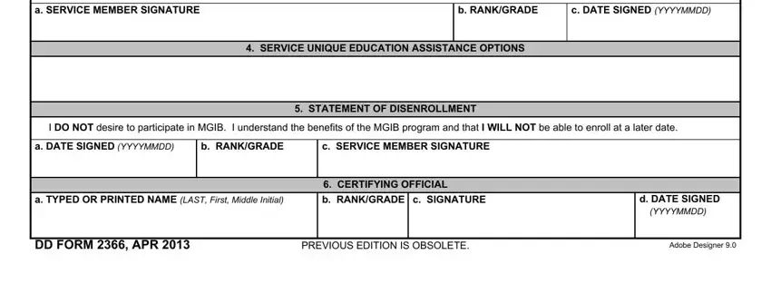 Montgomery GI Bill form certifying official signature section and disenrollment statement