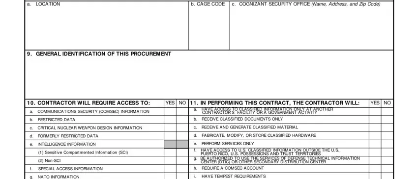 CONTRACTOR WILL REQUIRE ACCESS TO, YES NO, and GENERAL IDENTIFICATION OF THIS in dd254 form 2020