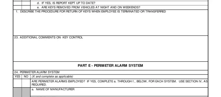 Completing the key control section of DD Form 2637