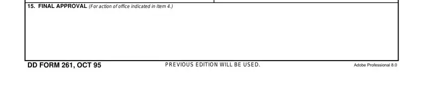 PREVIOUS EDITION WILL BE USED, For actionofofficeindicated inItem, and DD FORM OCT in 261 form