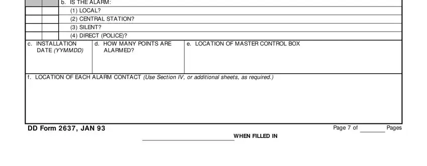 Completing section 3 of DD Form 2637