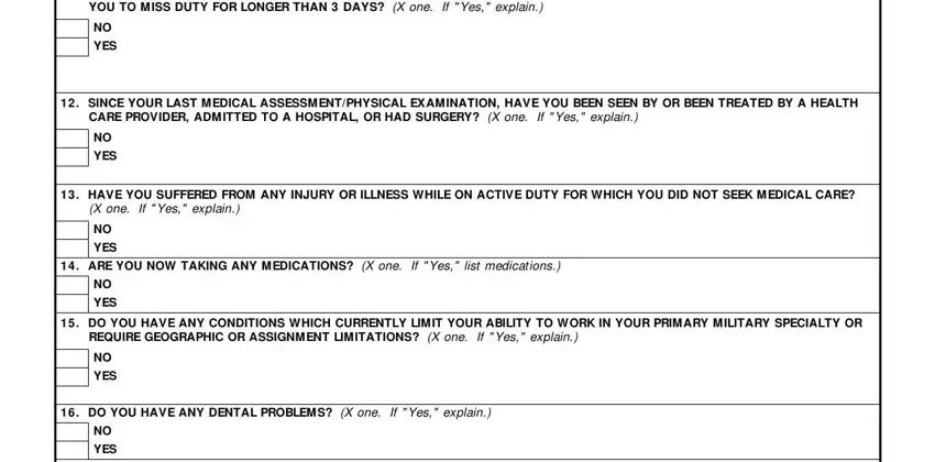 YES, YES, and YES of report of medical assessment