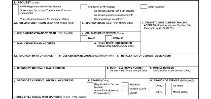 Part # 1 for completing Dd Form 2792 1