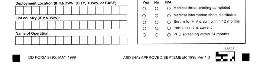 Part # 2 in completing dd 2795 pre deployment health assessment