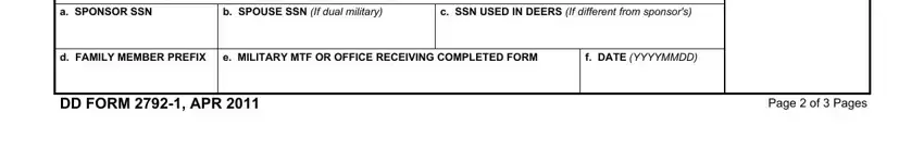 Filling in segment 3 of Dd Form 2792 1
