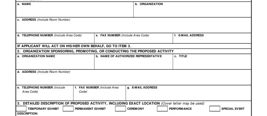Filling in section 1 of DD Form 2798