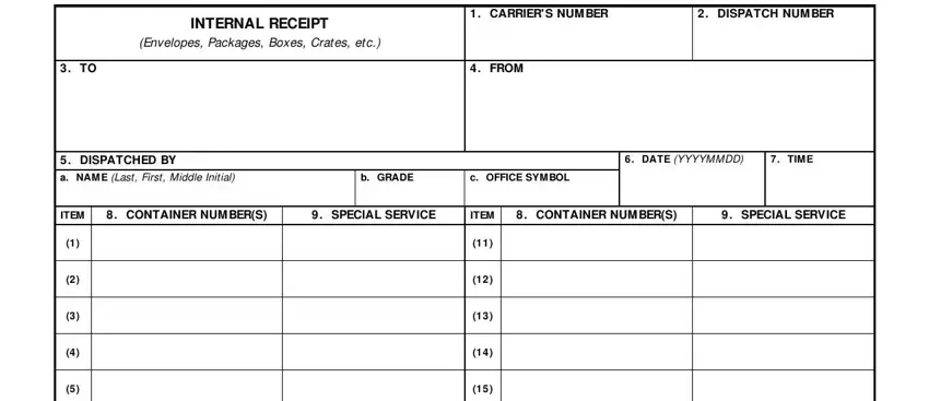 The best way to fill out army manual dispatch step 1