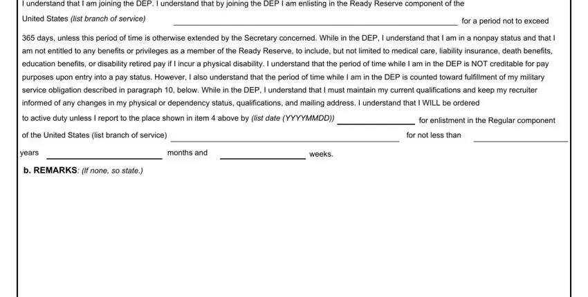 Part no. 2 of submitting enlisted form