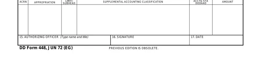 Completing segment 3 in Dd Form 448