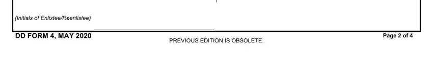 Part number 4 in filling out enlisted form