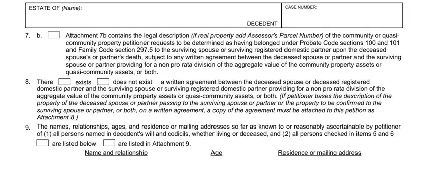 Completing part 4 in community property spousal conset form