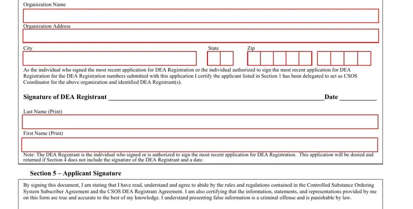 Filling out segment 3 in dea252 pdf