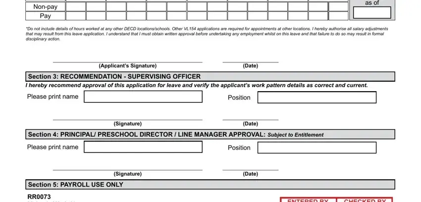 Completing the employee details and leave period sections