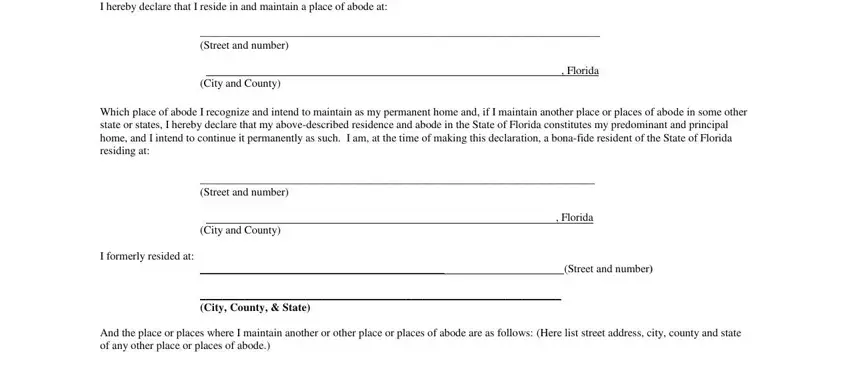 Stage no. 1 in submitting declaration of domicile hillsborough county fl