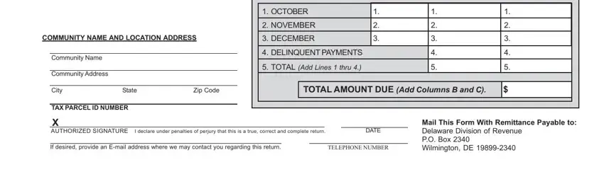 Filling in section 4 of Delaware Form Lq9