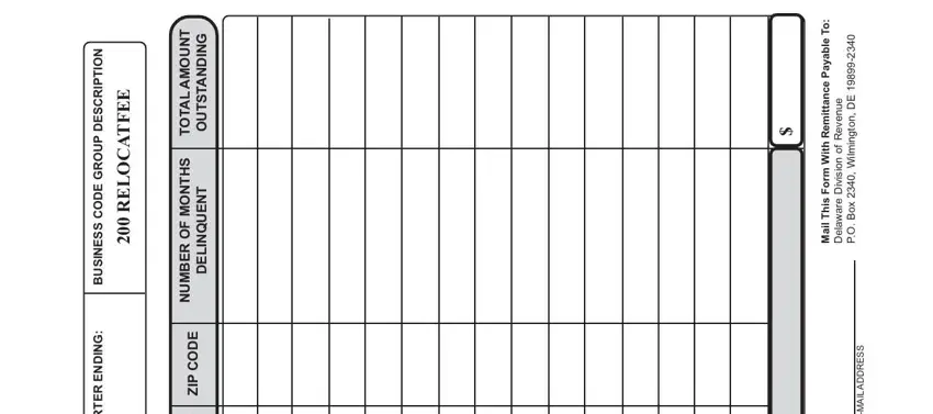 Filling out section 5 of Delaware Form Lq9