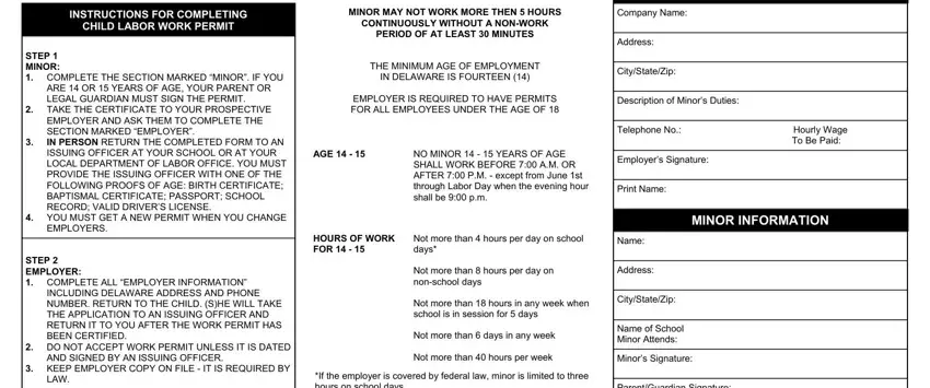 Filling in segment 1 of labor issuing delaware