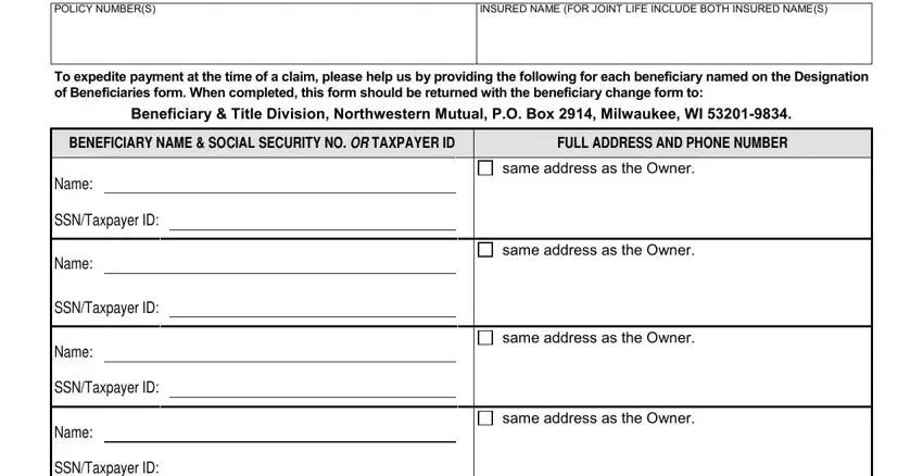 northwestern mutual life insurance forms completion process outlined (portion 5)