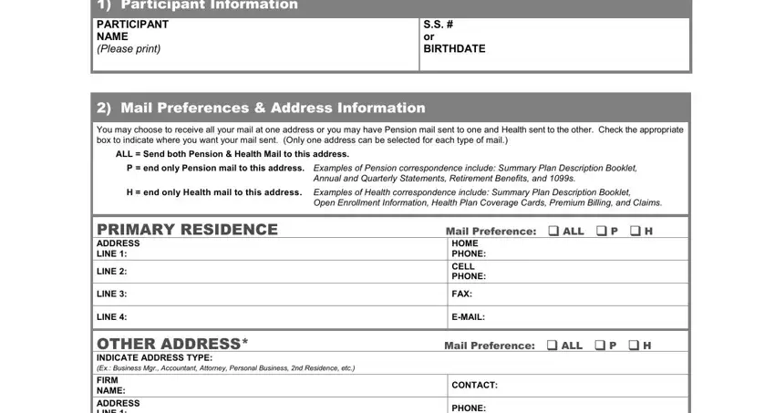 Step no. 1 in submitting opm retiree change of address form