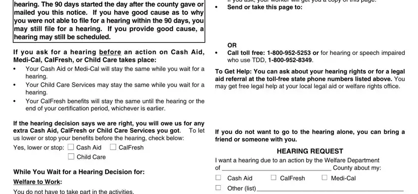Filling in segment 4 of calfresh termination notice