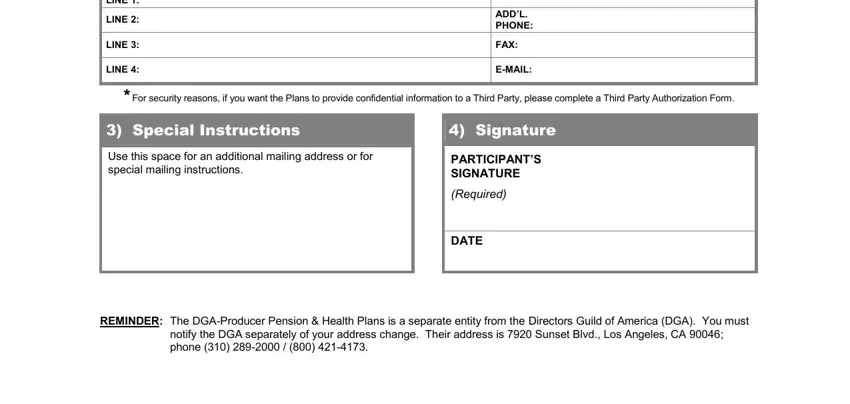 Step # 2 of filling out opm retiree change of address form